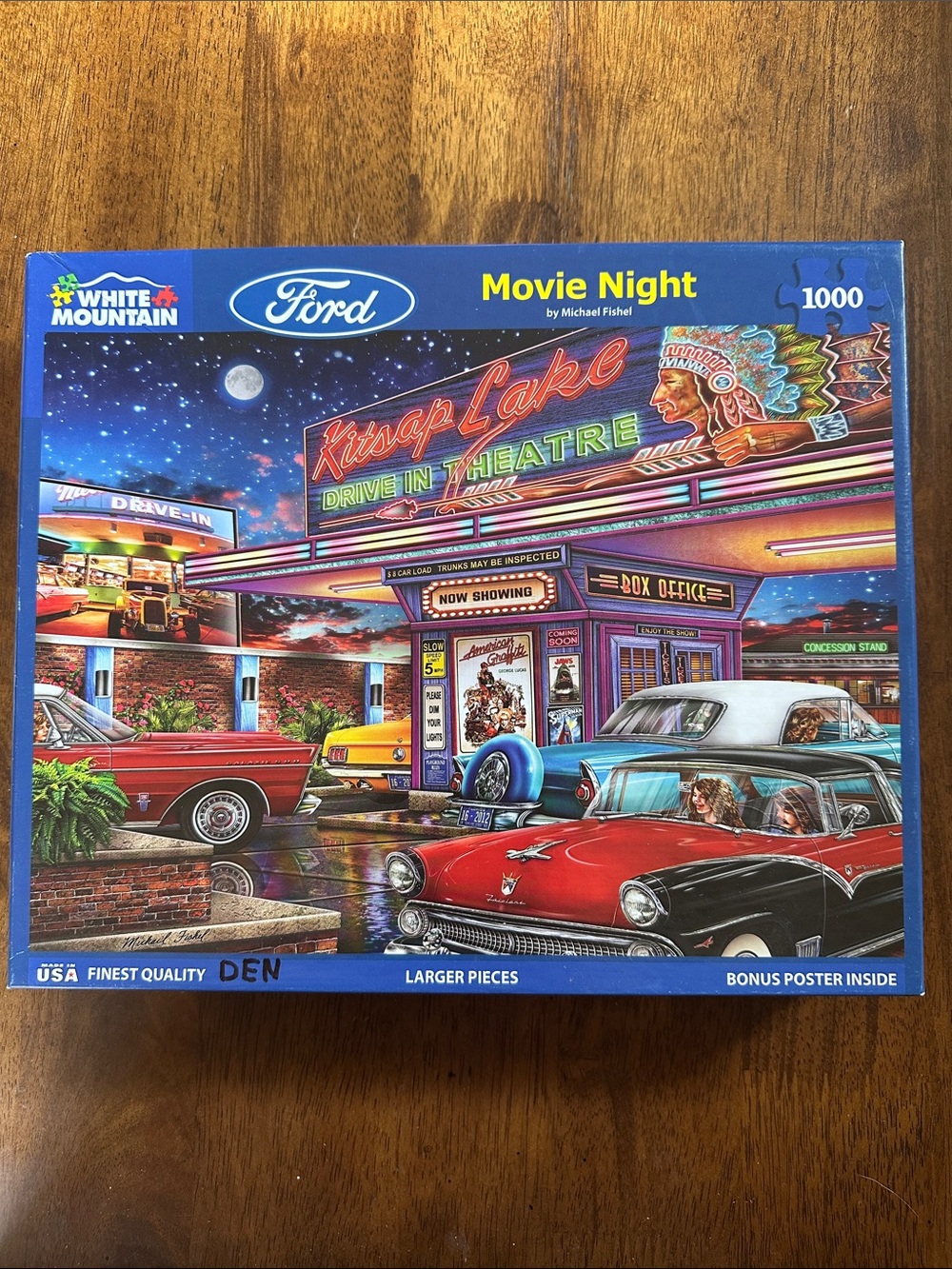 White Mountain Ford Movie Night Jigsaw Puzzle - 1000 piece